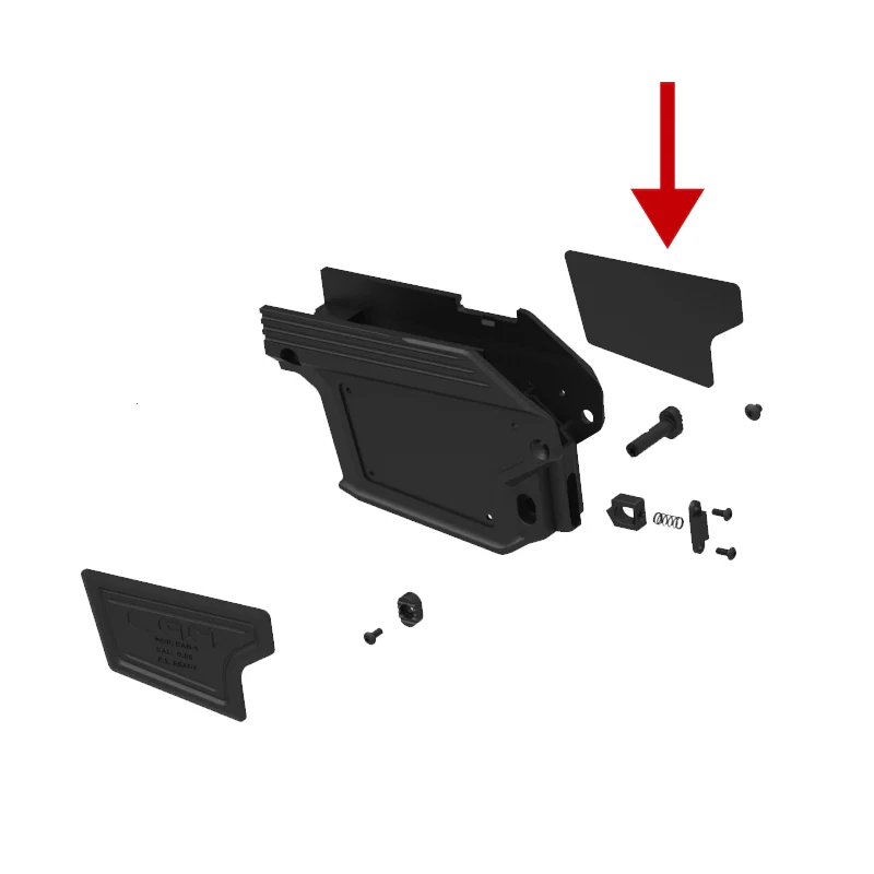 DAM Receiver Well Logo Plate - Black (RIGHT side only)