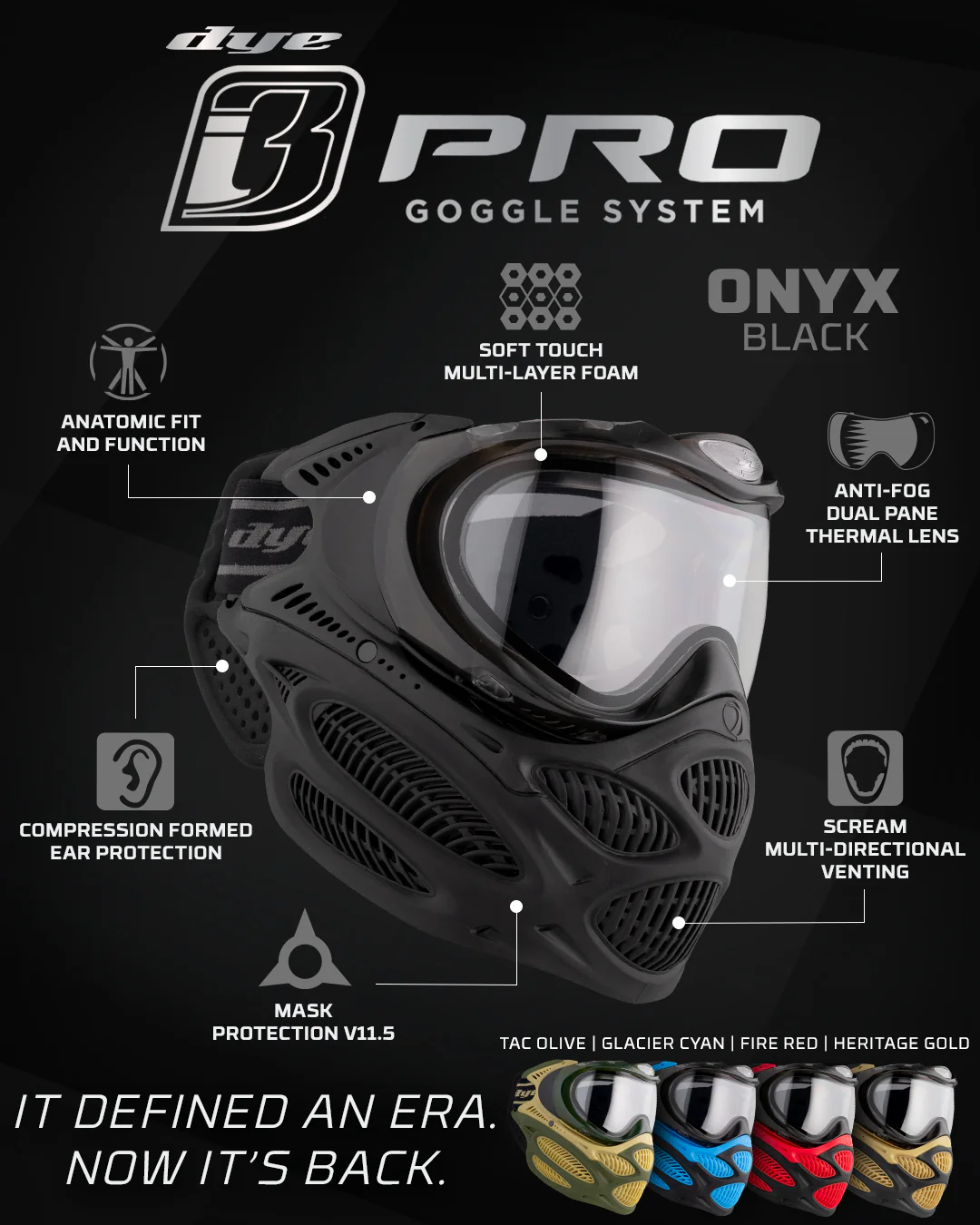 DYE i3 PRO GOGGLE - ONYX BLACK - Image 3